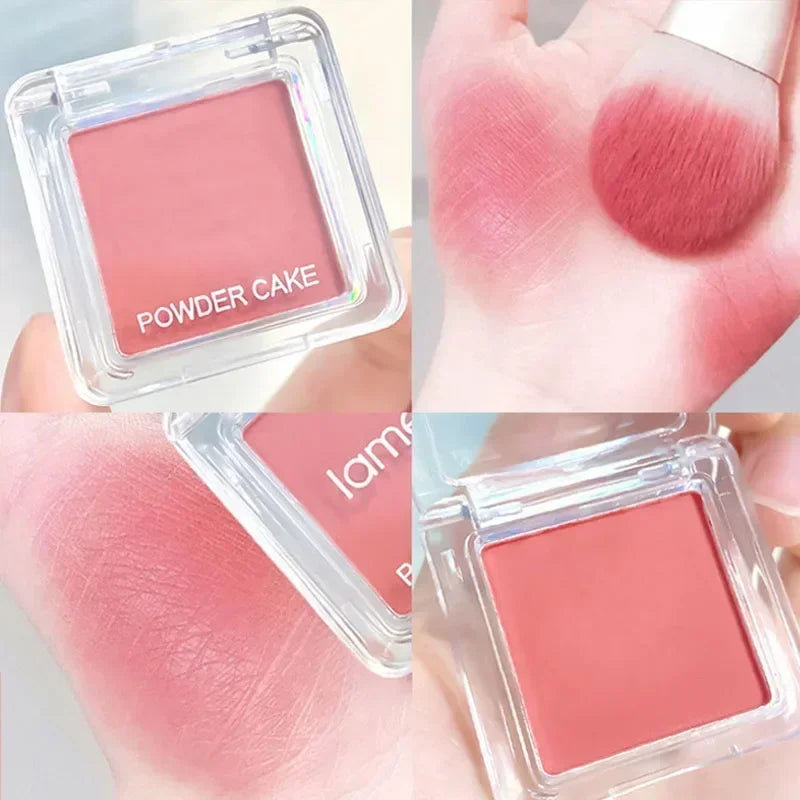 Face Blusher Matte Natural Cheek Tint Brighten Face Waterproof Face Contouring Cosmetics Blush Powder Soft Female Makeup 1pcs