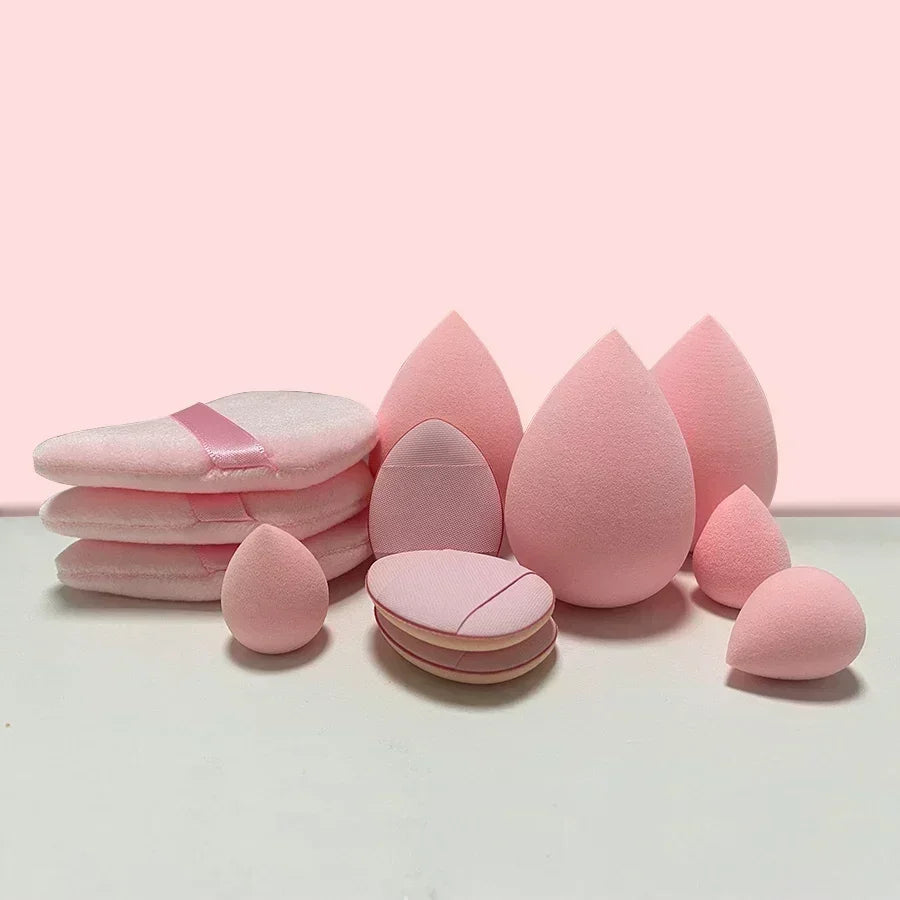 12/14Pcs Makeup Sponge Blender Beauty Egg Foundation Sponges with Storage Bottle Powder Puffs Cosmetic Puff Make Up Accessories