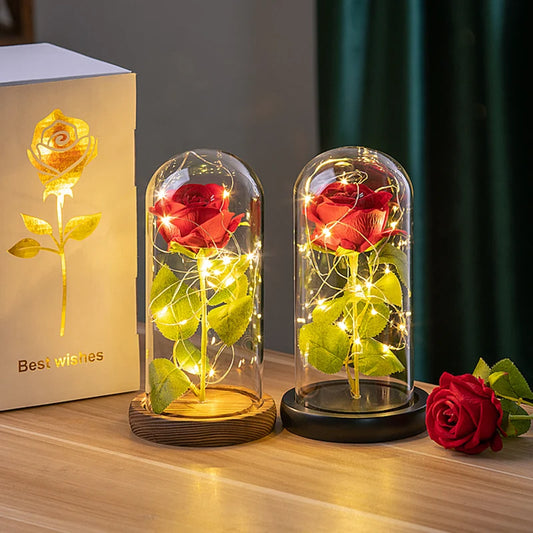 Artificial Rose Flowers Eternal Rose LED Light