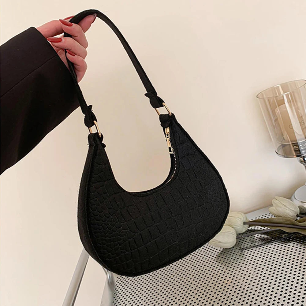 Fashion Felt Cloth Pattern Shoulder Bags